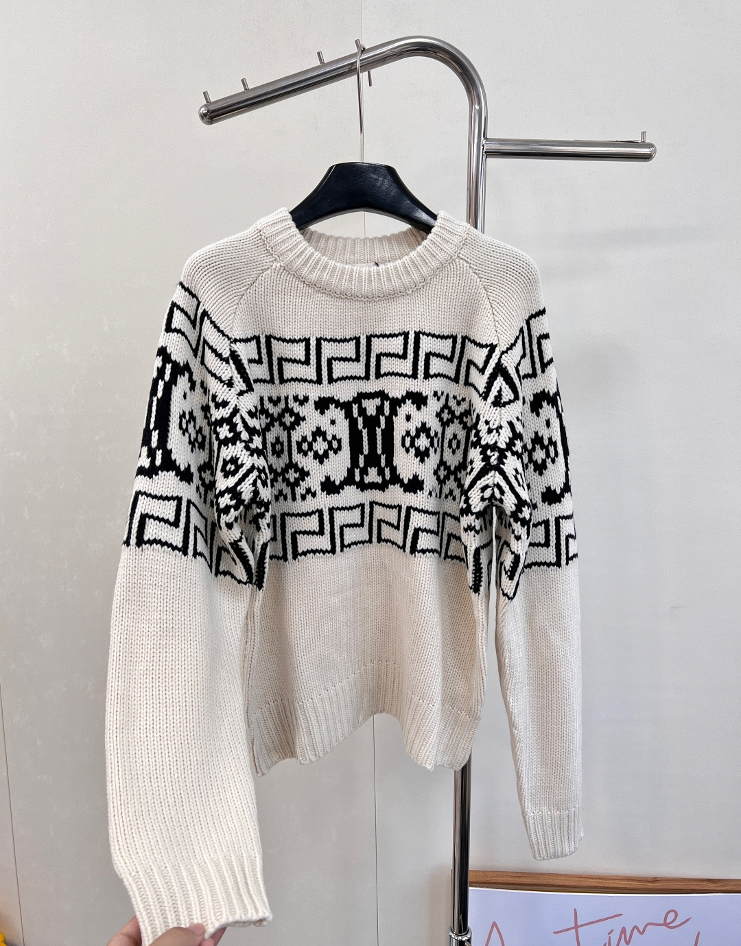 🆕CELINE秋冬新凯旋门logo费尔岛提花羊毛针织衫重工提花暖咖色系 软软糯糯的秋冬温暖气息！质感厚实