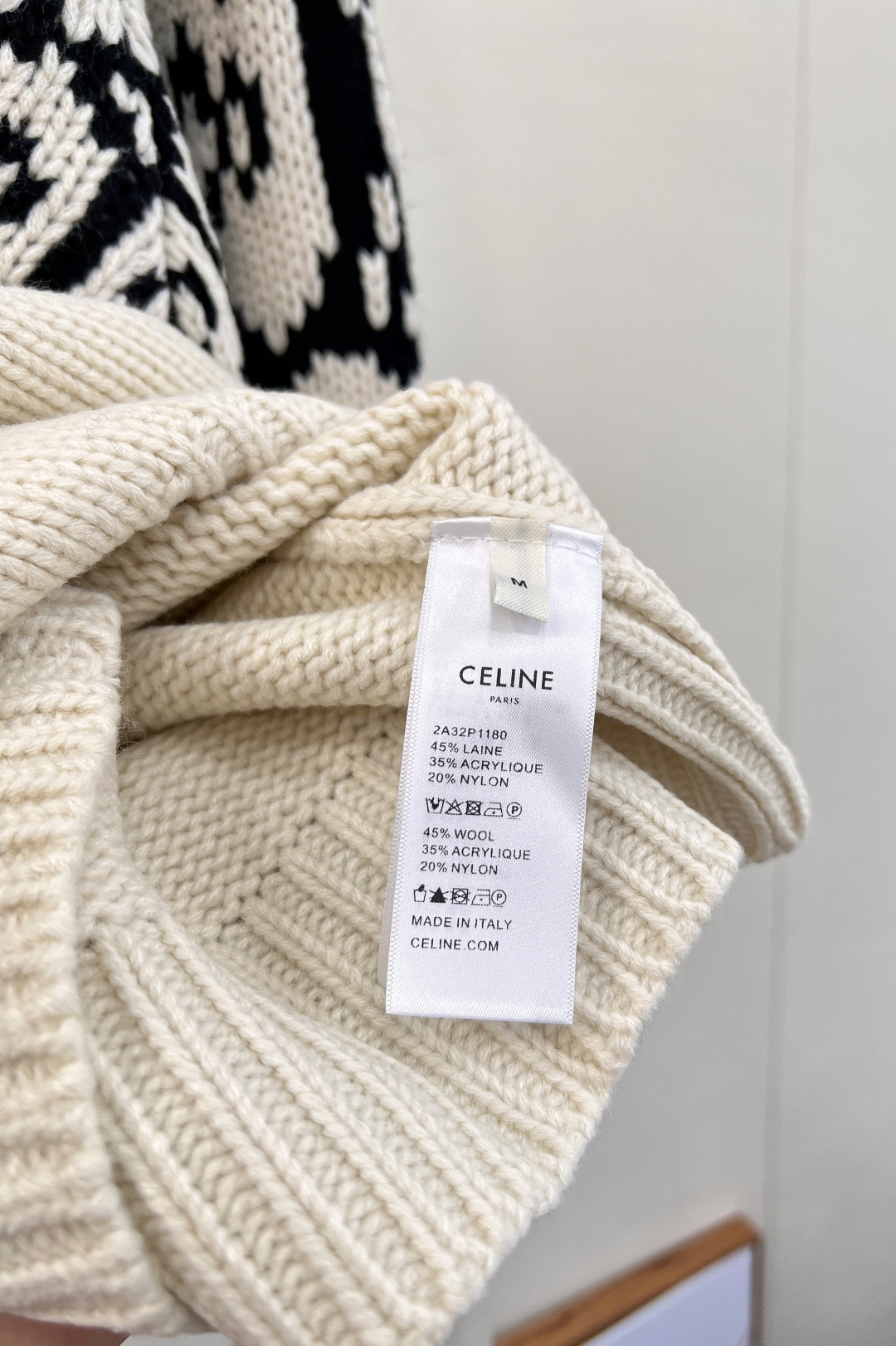 🆕CELINE秋冬新凯旋门logo费尔岛提花羊毛针织衫重工提花暖咖色系 软软糯糯的秋冬温暖气息！质感厚实