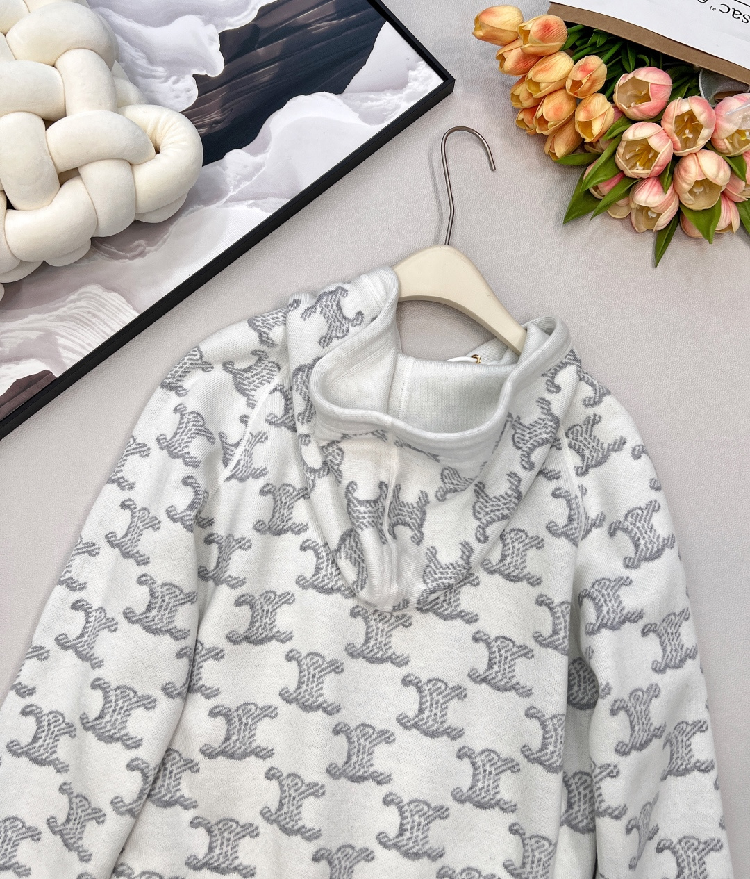 🆕CELINE新款🏠的天花板🆙 赛琳双面穿连帽开衫外套满满的高级感✨甄选羊毛🦙面料 双面德国🇩🇪进口机提