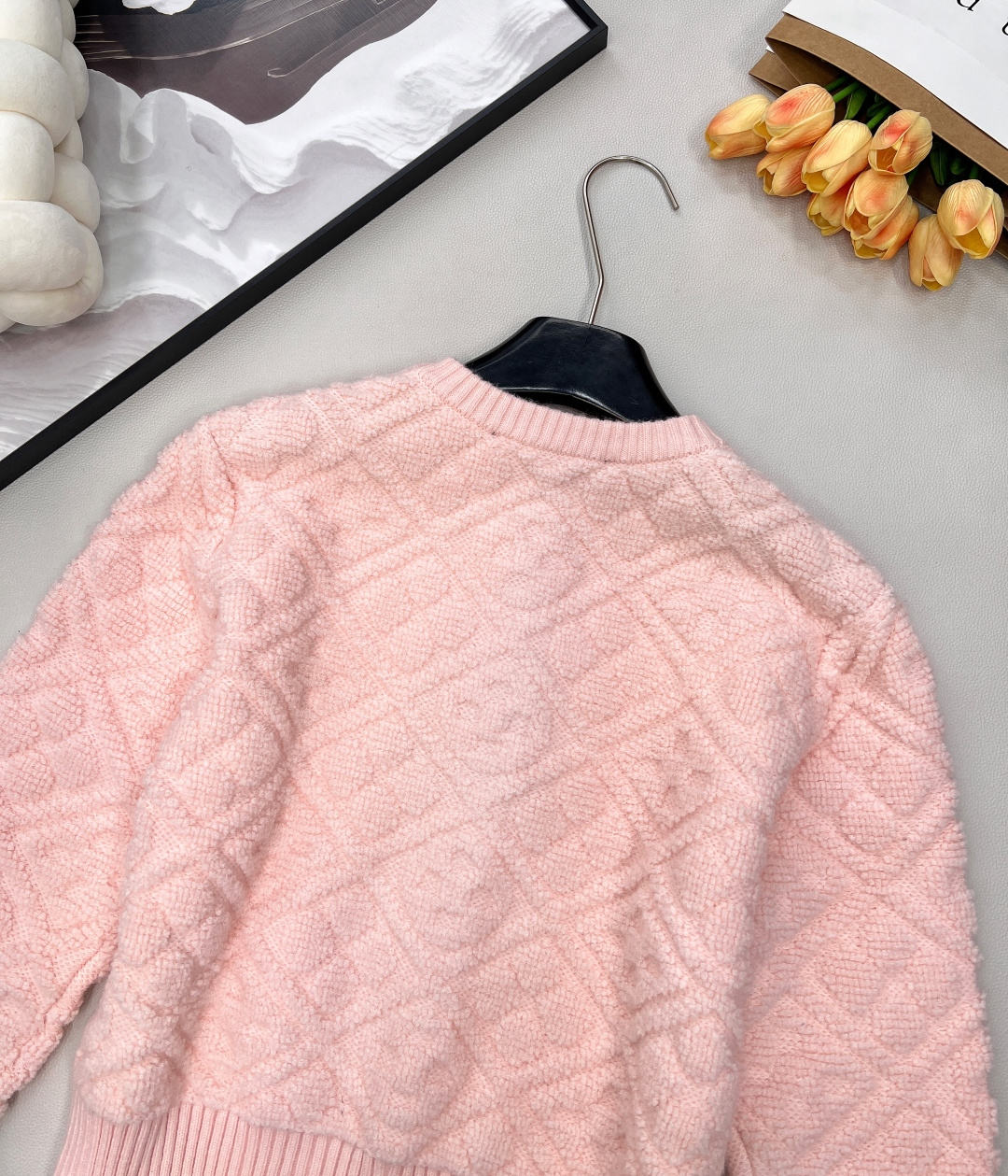 🆕Louis Vuitton2025新款字母提花针织开衫➕针织半裙套装，定制YB羊绒羊毛纱线织造，提花工