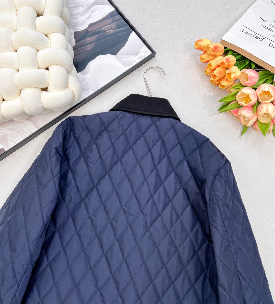 🆕Loro Piana25Fw早秋新款 菱格绗缝老钱风翻领棉服丨⚠独家yb开发！高版出品！翻领设计复古又