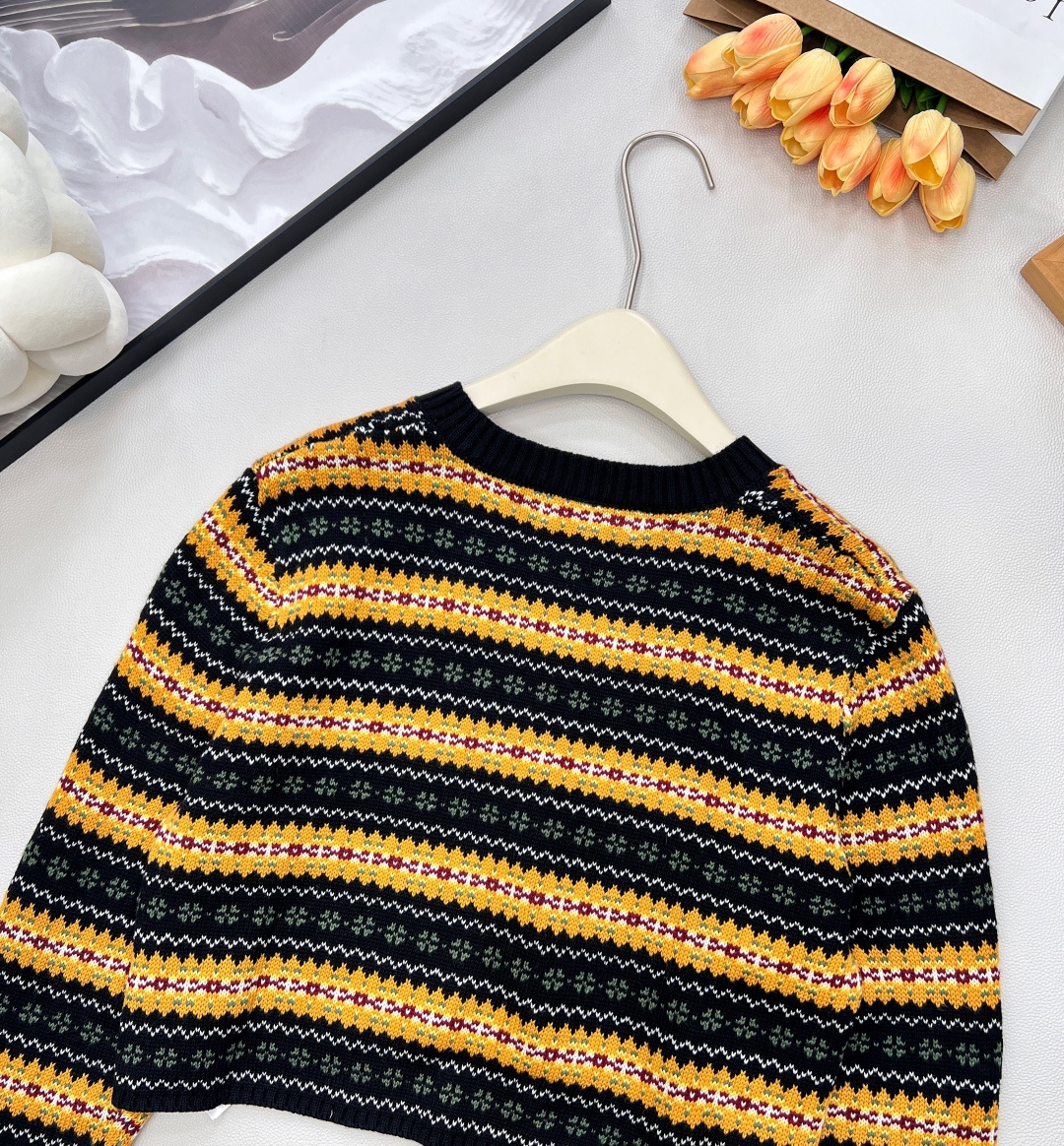 🆕Miumiu25FW秋冬新款费尔岛复古撞色提花短款针织毛衣丨⚠独家yb开发！高版出品！溯源苏格兰费尔岛