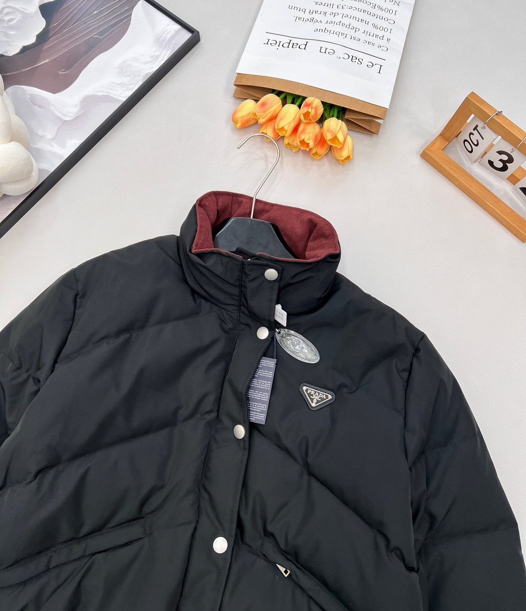 🆕Prada25年秋冬新款三角徽标立领府绸质感羽绒服夹克外套丨⚠独家yb开发！高版出品！以立领设计重构经