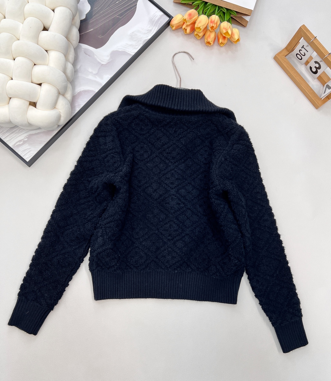 🆕Louis Vuitton2025新款立体提花针织拉链翻领外套，滑雪🎿系列#定制YB羊绒羊毛纱线织造，