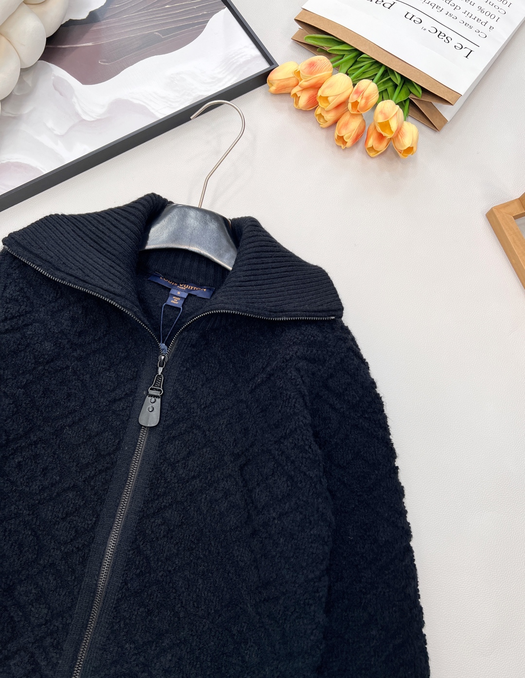 🆕Louis Vuitton2025新款立体提花针织拉链翻领外套，滑雪🎿系列#定制YB羊绒羊毛纱线织造，