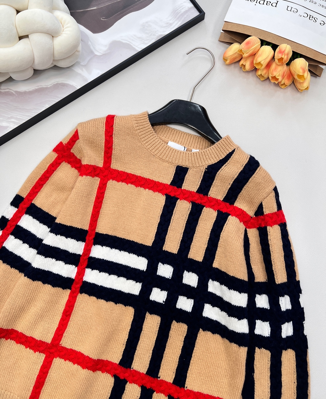 🆕BBR 25AW 格纹圆领套头针织衫🤎整件采用羊毛面料！绝不掺假 支持机构检验！！大货拿到手立马就能够