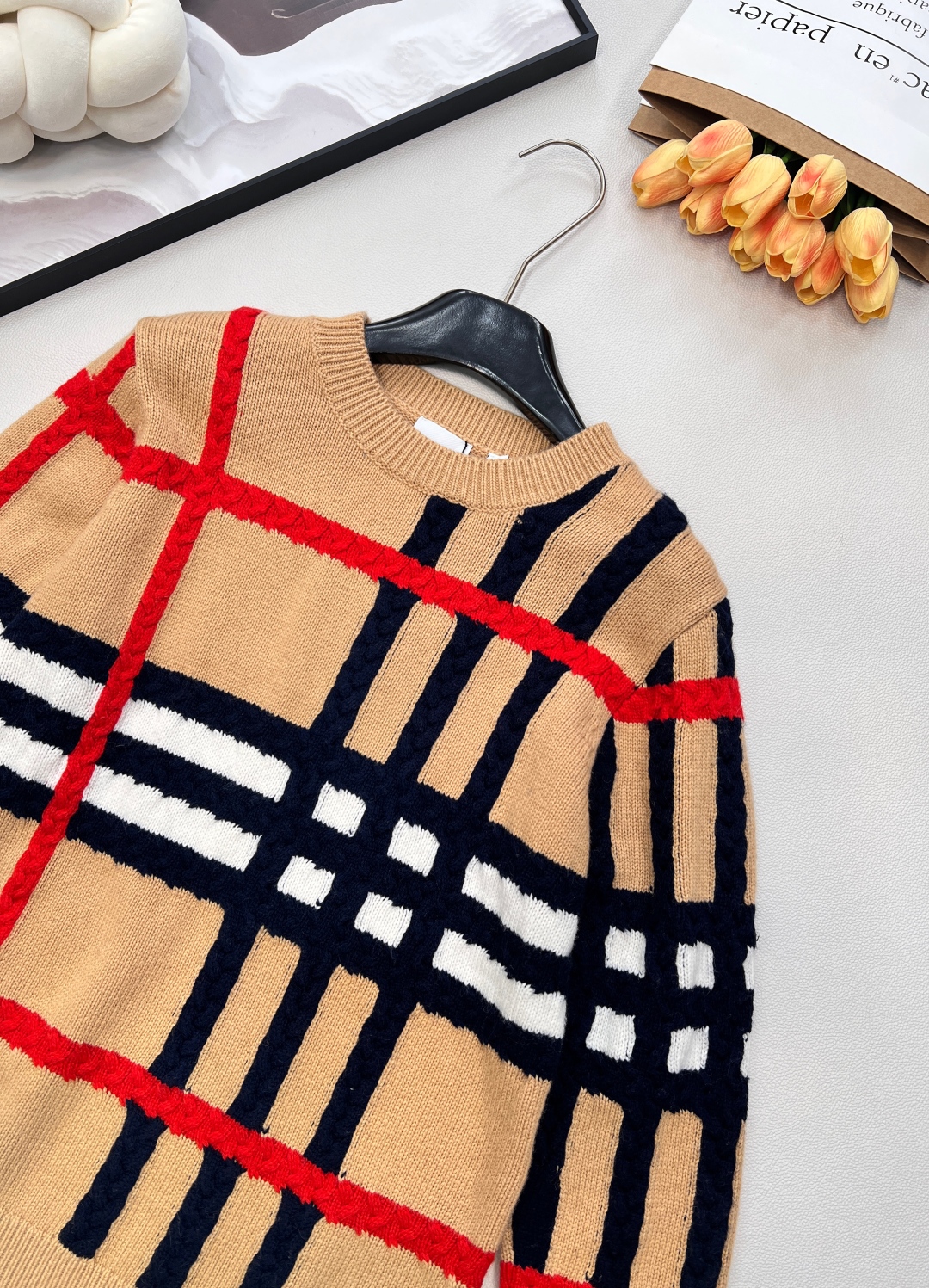 🆕BBR 25AW 格纹圆领套头针织衫🤎整件采用羊毛面料！绝不掺假 支持机构检验！！大货拿到手立马就能够