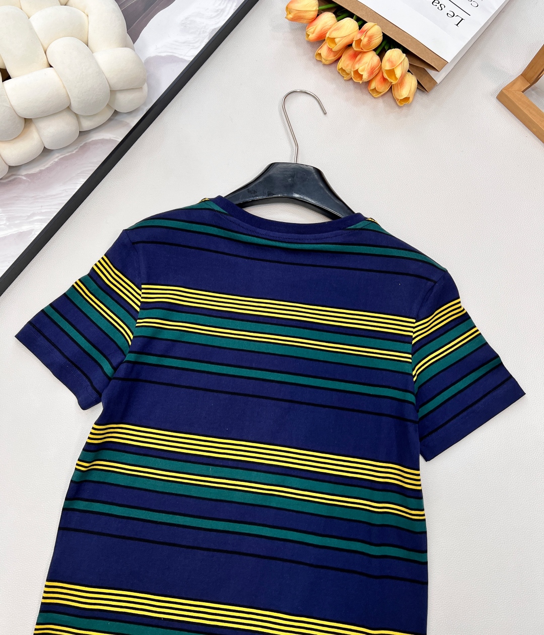 🆕Miu Miu26SS早春新款学院风条纹圆领短袖T恤丨⚠独家yb开发！高版出品！基础圆领+短袖的版型适