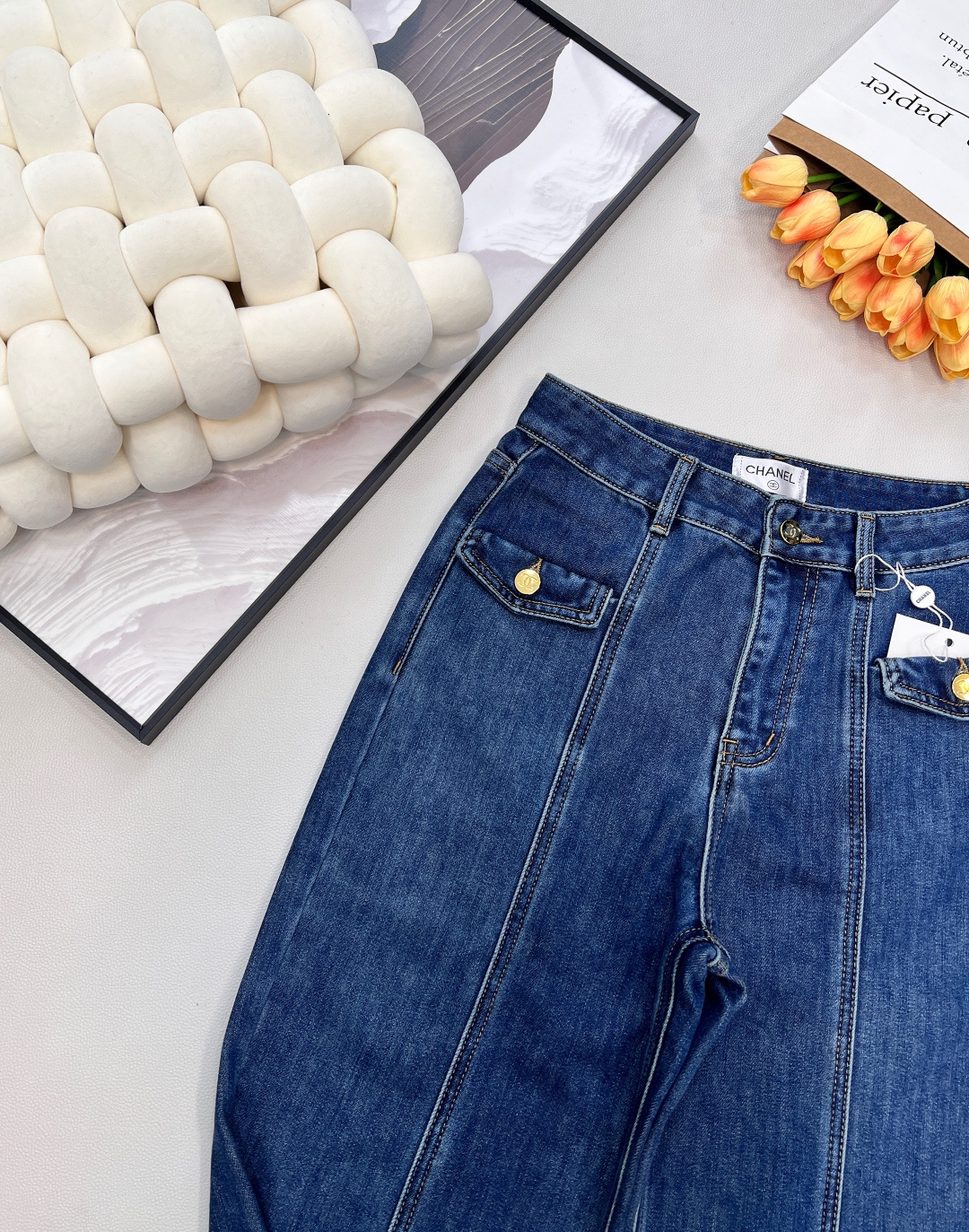 🆕Chanel25N高级手工坊系列薄绒加厚牛仔阔腿裤丨⚠独家高版出品！以深海蓝丹宁面料为基底，内里加衬细