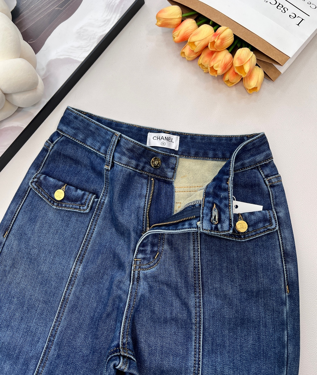 🆕Chanel25N高级手工坊系列薄绒加厚牛仔阔腿裤丨⚠独家高版出品！以深海蓝丹宁面料为基底，内里加衬细