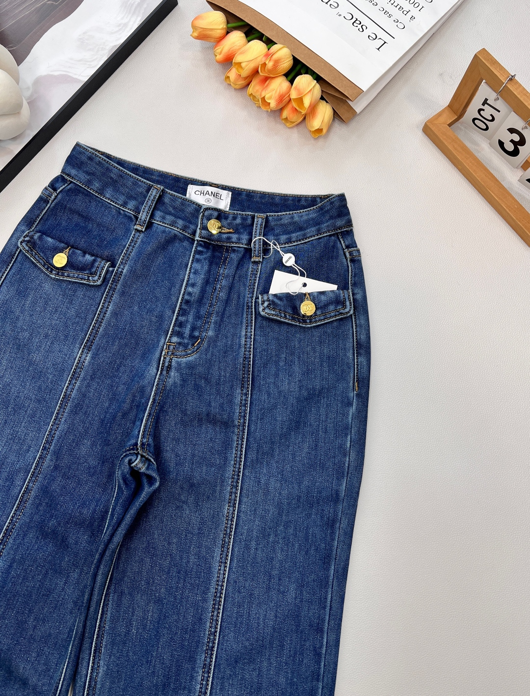 🆕Chanel25N高级手工坊系列薄绒加厚牛仔阔腿裤丨⚠独家高版出品！以深海蓝丹宁面料为基底，内里加衬细