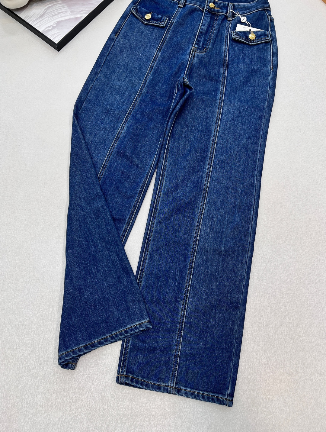 🆕Chanel25N高级手工坊系列薄绒加厚牛仔阔腿裤丨⚠独家高版出品！以深海蓝丹宁面料为基底，内里加衬细