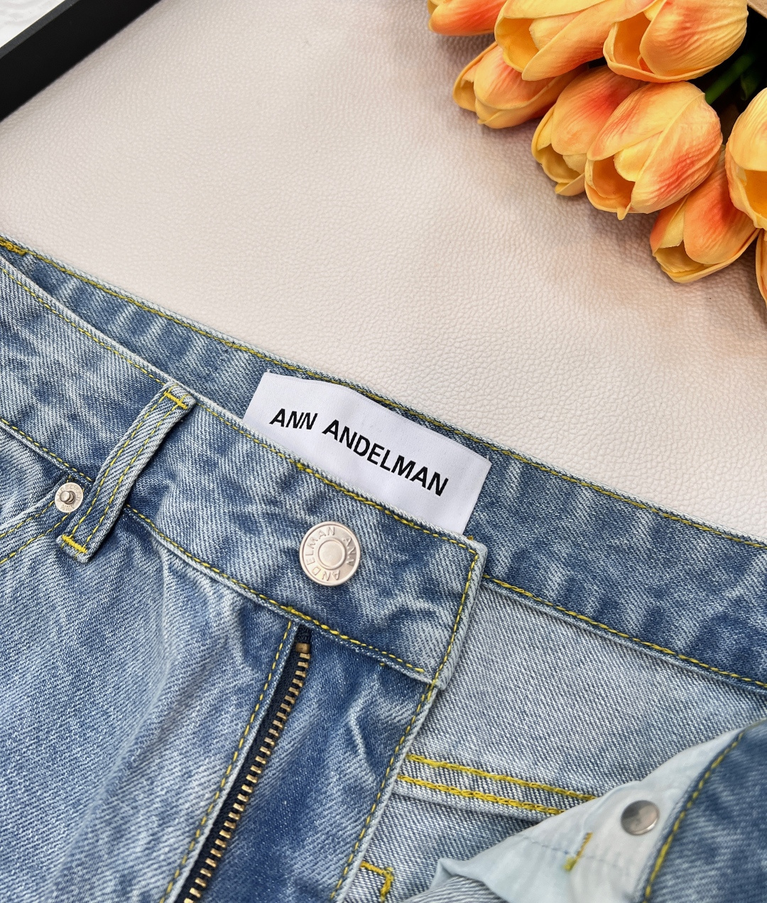 🆕ANN ANDELMAN 新款链条印花宽松牛仔裤丨⚠独家高版出品！浅水洗蓝牛仔基底自带随性氛围，裤身满