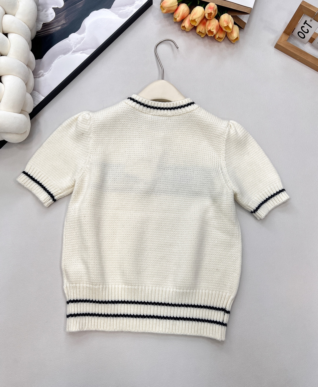 🆕Dior26Ss早春新款粉嫩限定爱心刺绣短袖针织衫丨⚠独家yb开发！高版出品！樱花粉针织面料，自带柔和