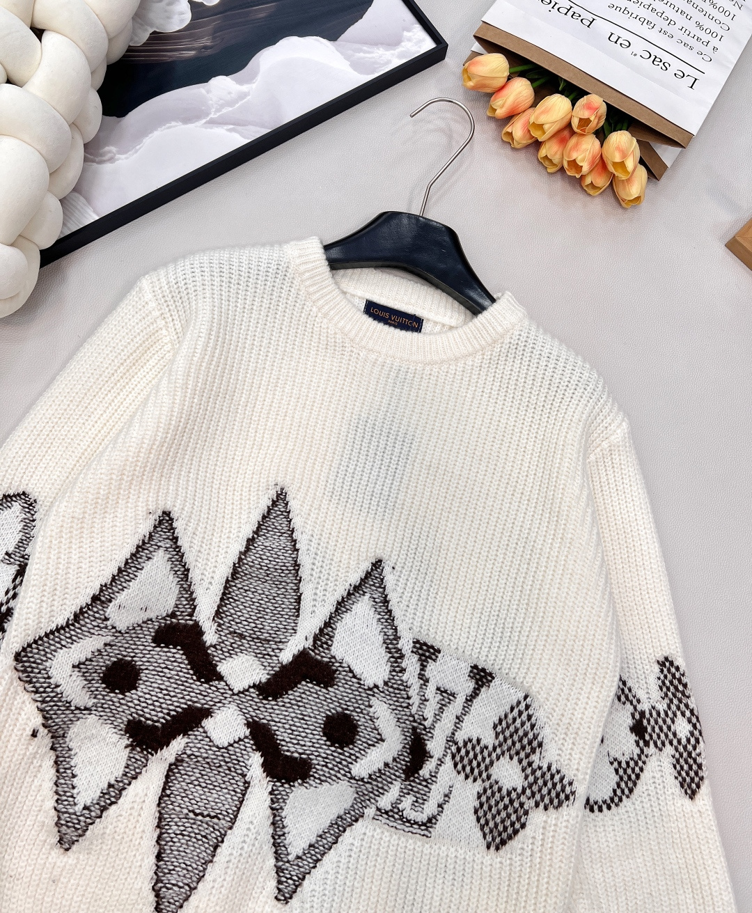 🆕LOUIS VUITTON秋冬新款圆领长袖毛衣,高级设计感拉满，百搭不挑人，软糯亲肤的高级面料打造，触