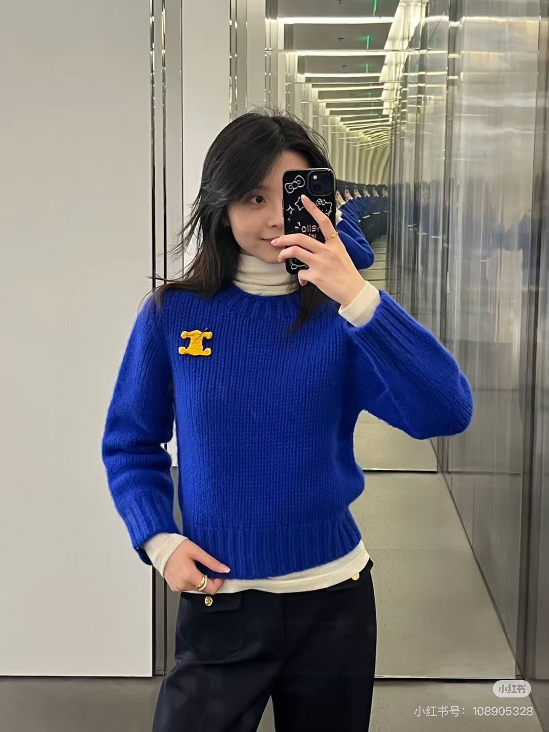 NO:578677,Magazine's same Klein blue sweater, sweaters, alexander wang19860909杂志同款克莱因蓝毛衣,,sweaters,alexander wang,Women's clothing