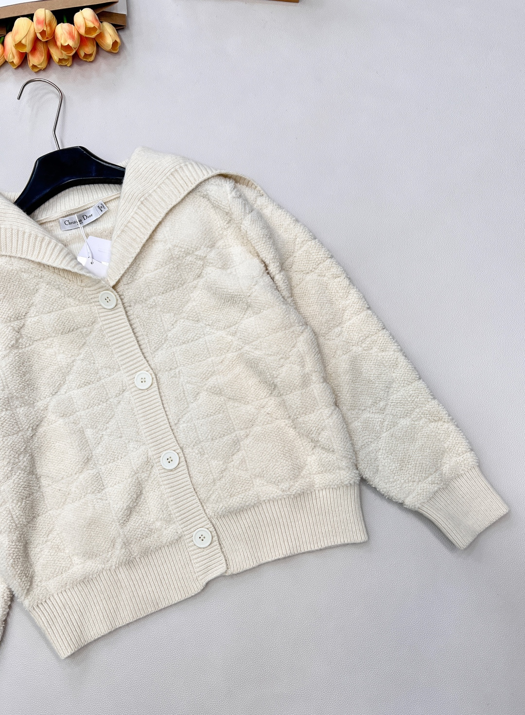 🆕Dior秋冬新品海军大翻领开衫毛衣超级火爆经典系列来，经典藤条纹纹路清晰 毛绒紧密厚实 宽松廓形 简约