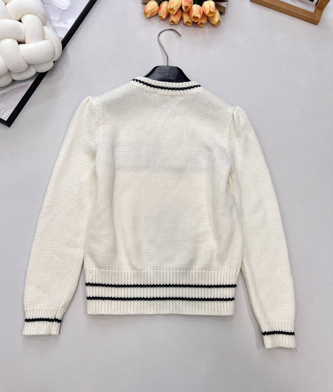 🆕Dior 爱心刺绣字母提花长袖针织毛衣⭐️学院风迪奥新系列单品 采用德国🇩🇪进口机织出！面料细嫩柔滑 