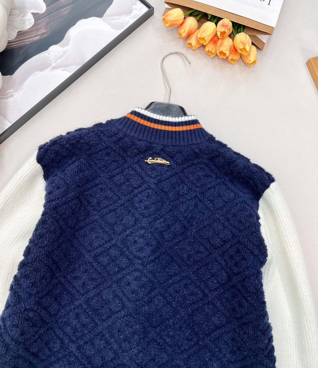 🆕Louis Vuitton2025新款提花针织拉链棒球拼色外套，滑雪🎿系列#定制YB羊毛纱线织造，提花