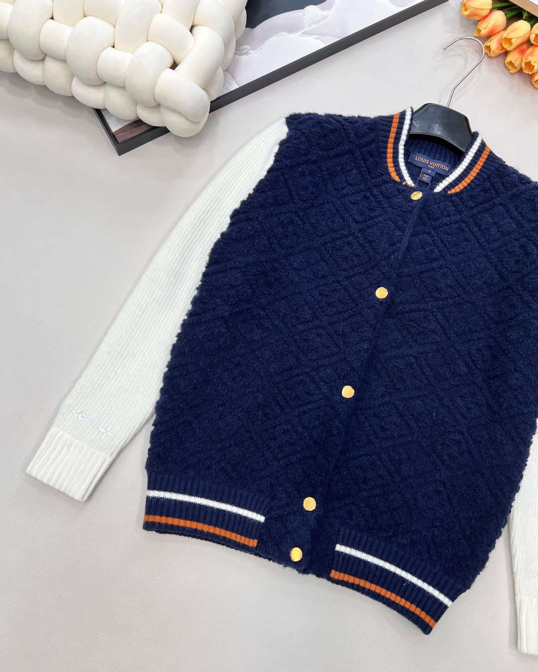 🆕Louis Vuitton2025新款提花针织拉链棒球拼色外套，滑雪🎿系列#定制YB羊毛纱线织造，提花