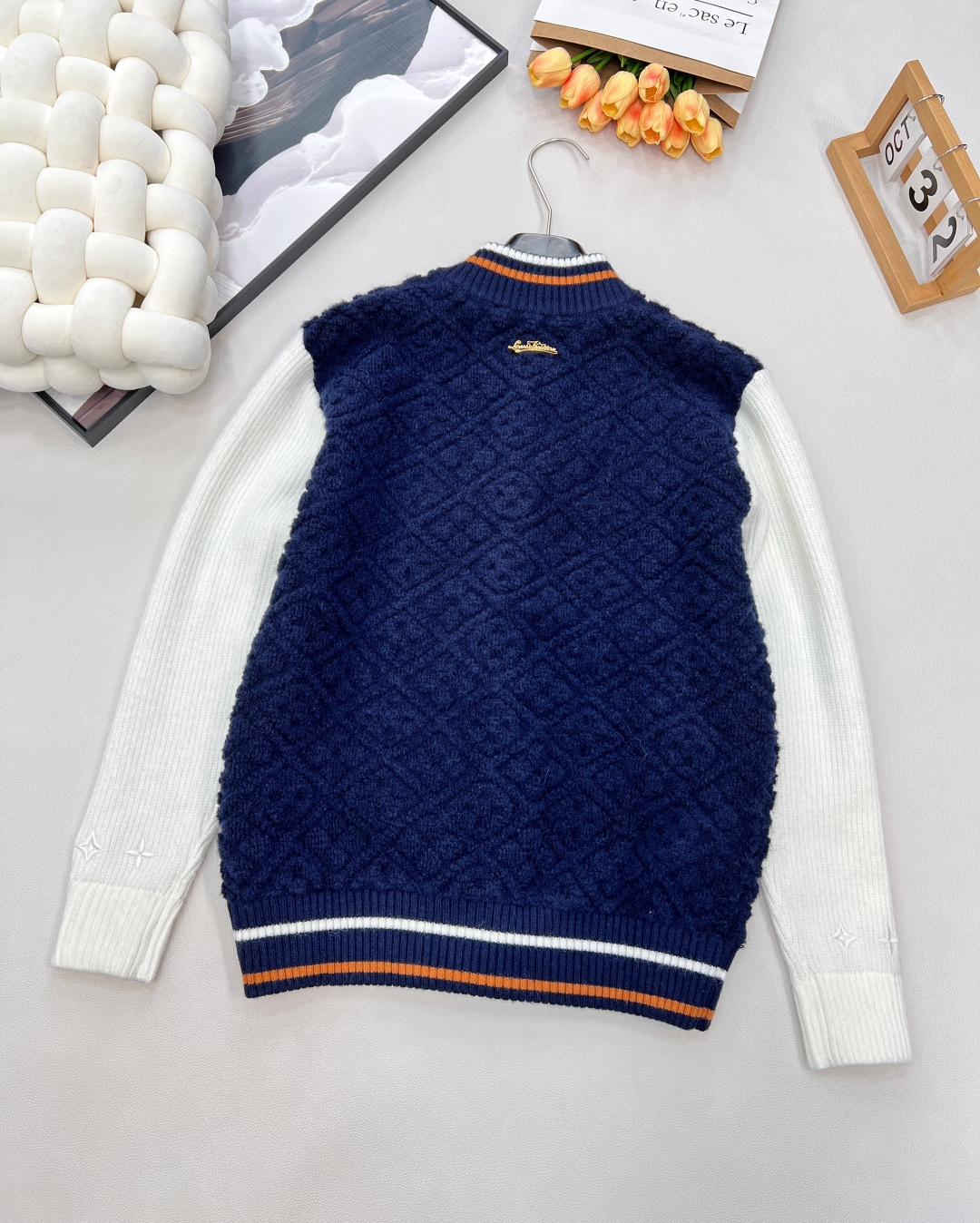 🆕Louis Vuitton2025新款提花针织拉链棒球拼色外套，滑雪🎿系列#定制YB羊毛纱线织造，提花