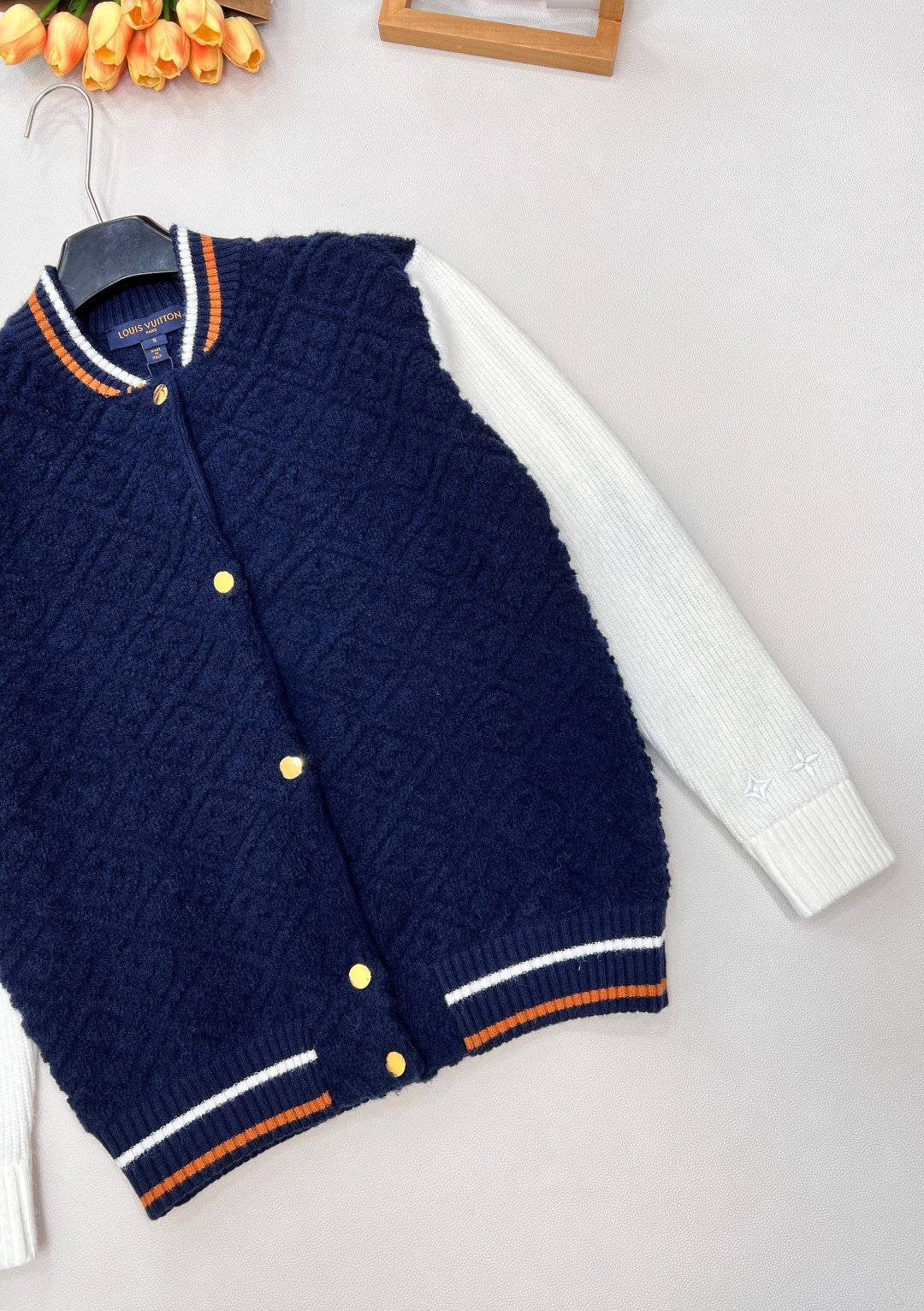 🆕Louis Vuitton2025新款提花针织拉链棒球拼色外套，滑雪🎿系列#定制YB羊毛纱线织造，提花