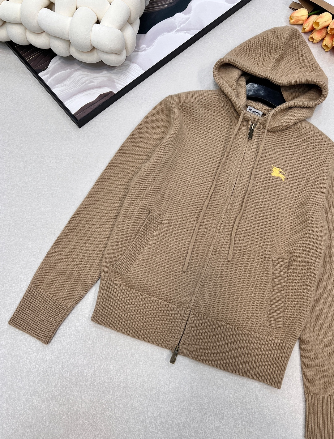 🆕Burbrery 25FW秋冬新款 羊毛羊绒拉链连帽针织外套丨⚠独家yb开发！高版出品！精选71%绵羊