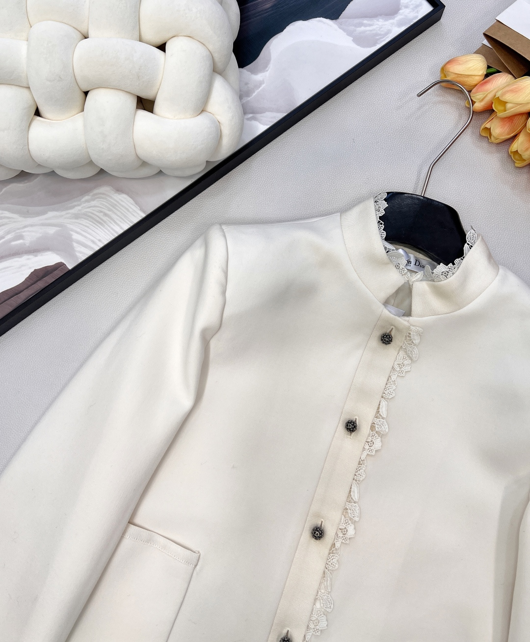 🆕Dioi2025新款小立领绣花西装外套，定制YB进口百分百丝毛材质 质感光泽 垂感更强 品相高级 小立