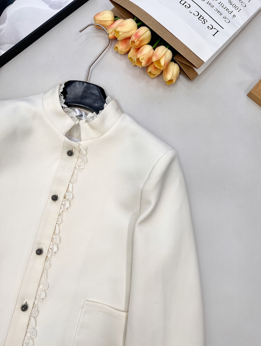 🆕Dioi2025新款小立领绣花西装外套，定制YB进口百分百丝毛材质 质感光泽 垂感更强 品相高级 小立