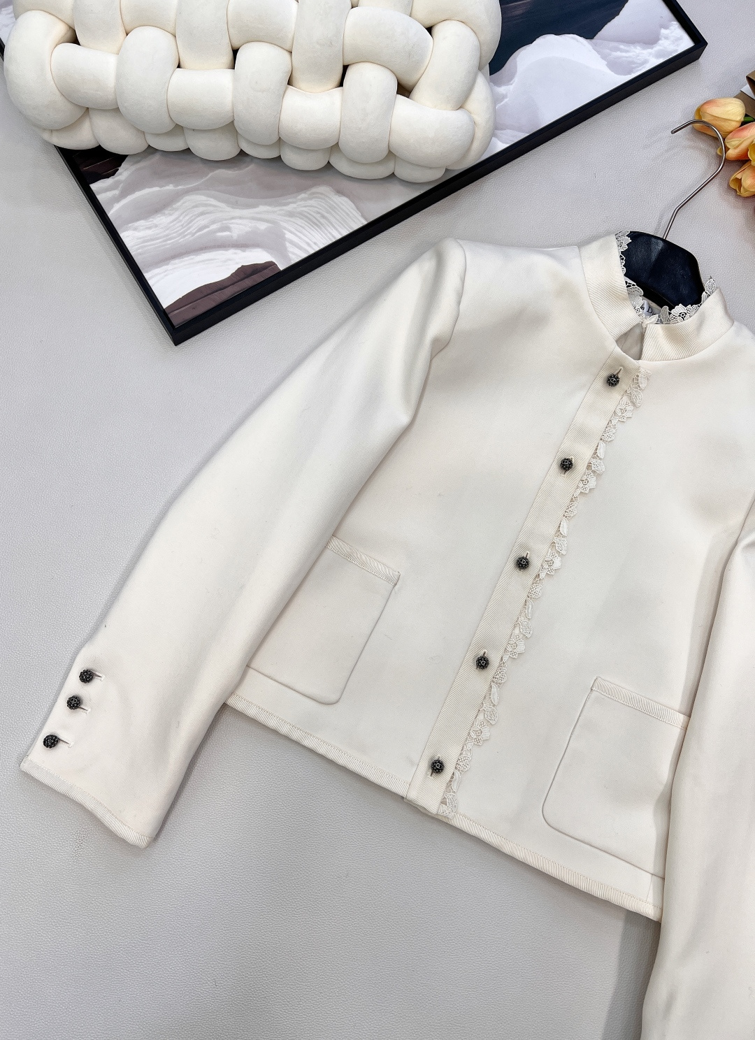 🆕Dioi2025新款小立领绣花西装外套，定制YB进口百分百丝毛材质 质感光泽 垂感更强 品相高级 小立