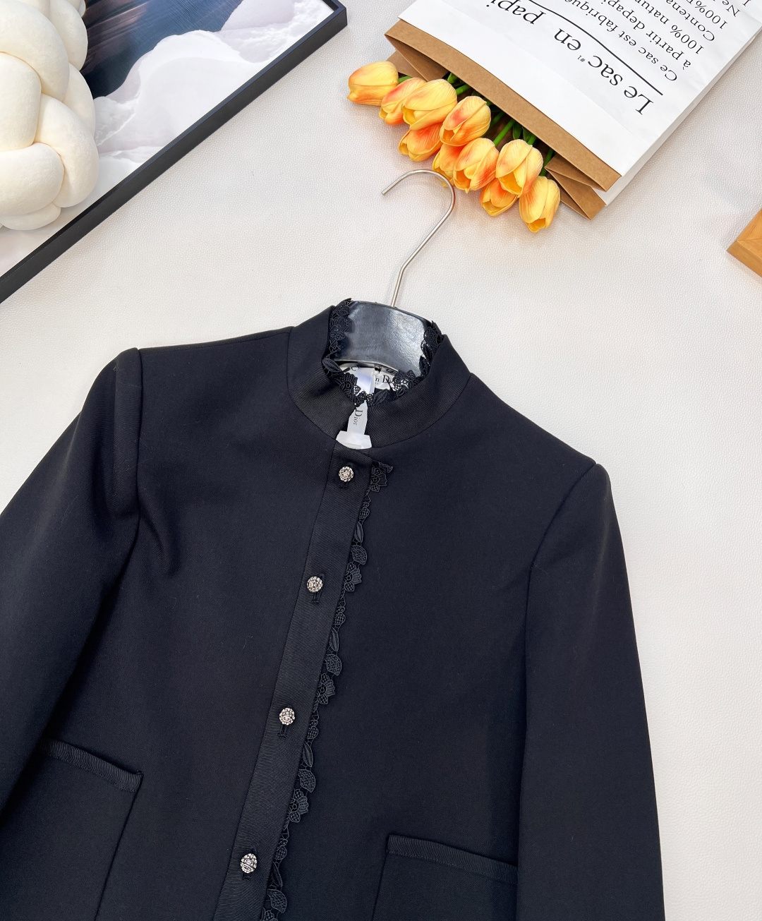🆕Dioi2025新款小立领绣花西装外套，定制YB进口百分百丝毛材质 质感光泽 垂感更强 品相高级 小立