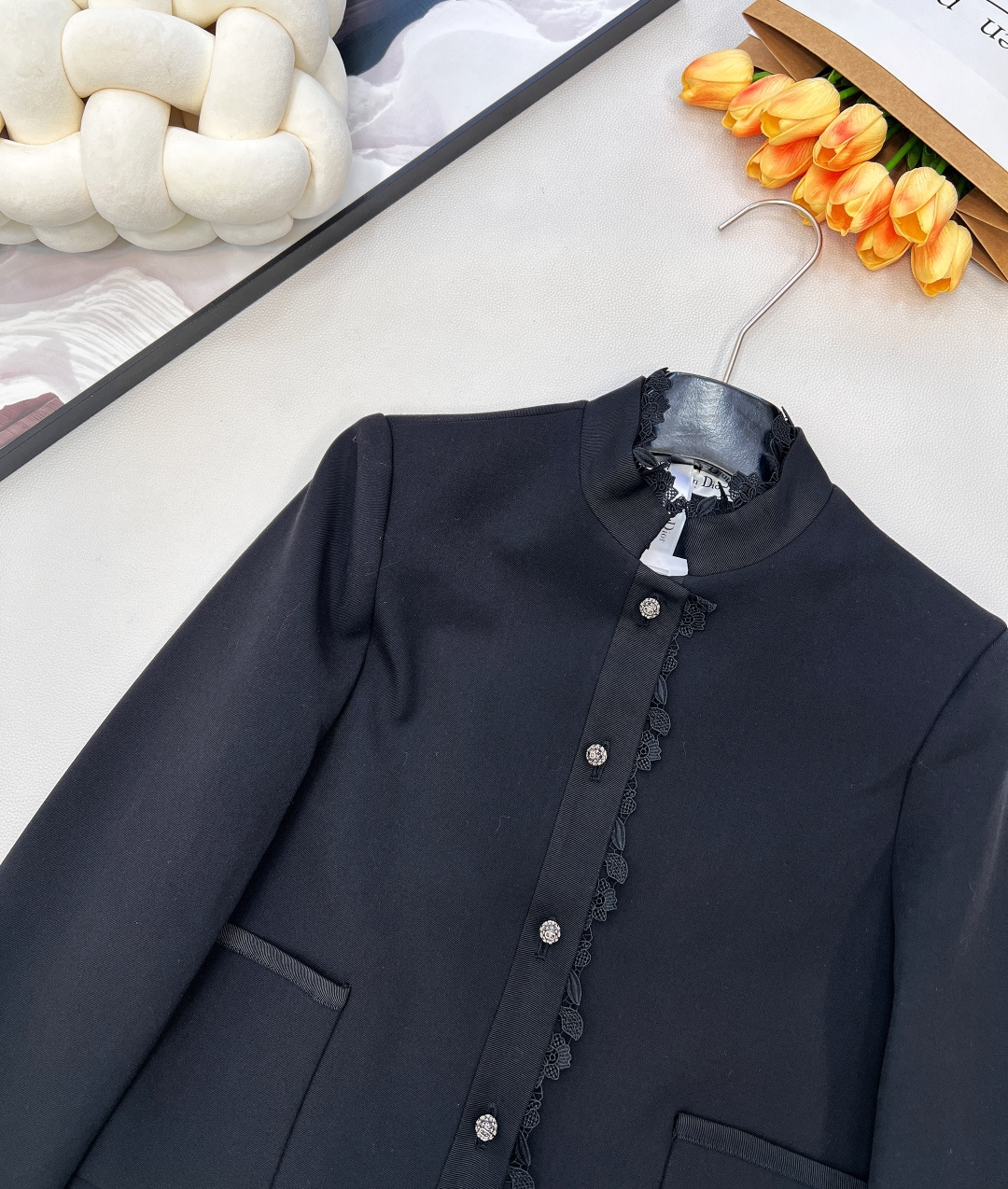 🆕Dioi2025新款小立领绣花西装外套，定制YB进口百分百丝毛材质 质感光泽 垂感更强 品相高级 小立