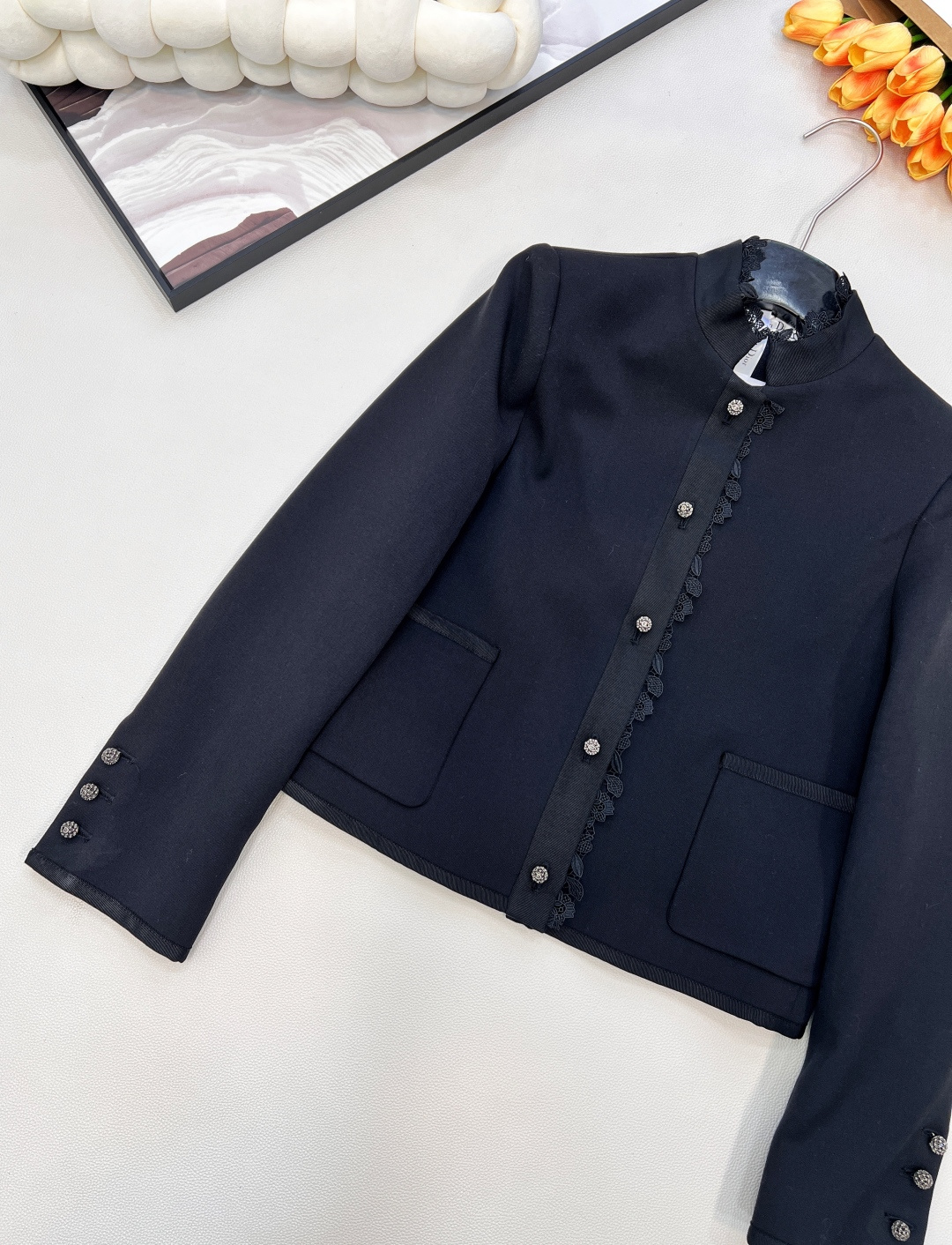 🆕Dioi2025新款小立领绣花西装外套，定制YB进口百分百丝毛材质 质感光泽 垂感更强 品相高级 小立