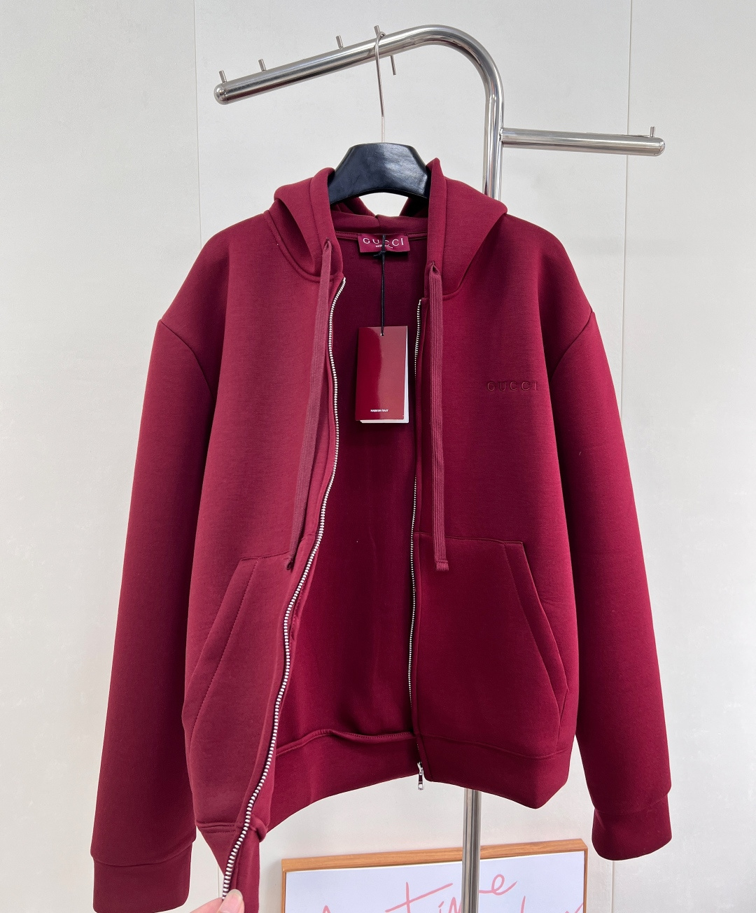 🆕Gucci2025新款连帽抽绳卫衣外套，定制YB进口空气全棉材质，秋冬保暖舒适，挺括有型，连帽拉链外套