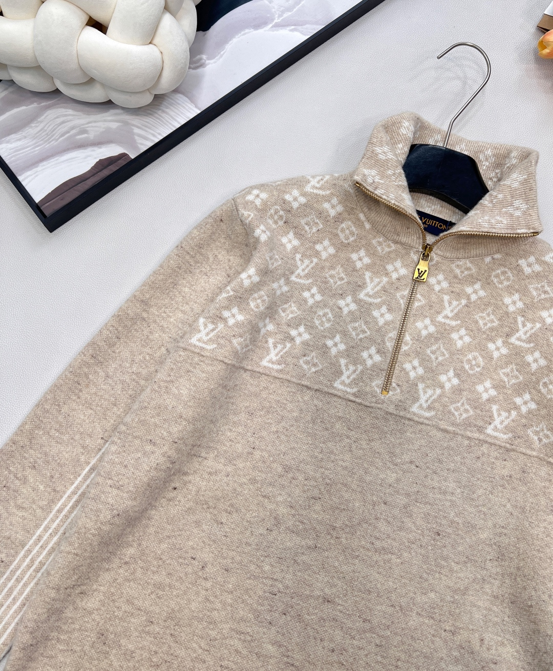 🆕Louis Vuitton 25Fw秋冬新款罗纹羊毛混纺半拉链针织套头衫丨⚠独家yb开发！高版出品！精