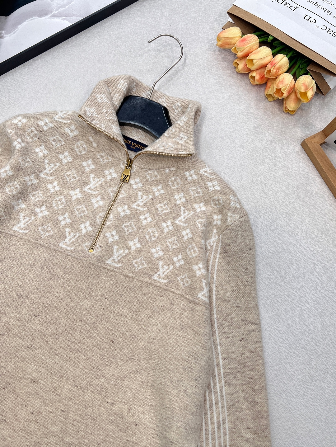 🆕Louis Vuitton 25Fw秋冬新款罗纹羊毛混纺半拉链针织套头衫丨⚠独家yb开发！高版出品！精