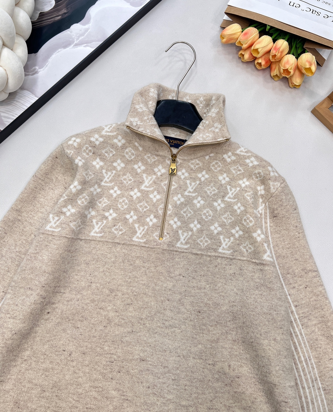 🆕Louis Vuitton 25Fw秋冬新款罗纹羊毛混纺半拉链针织套头衫丨⚠独家yb开发！高版出品！精
