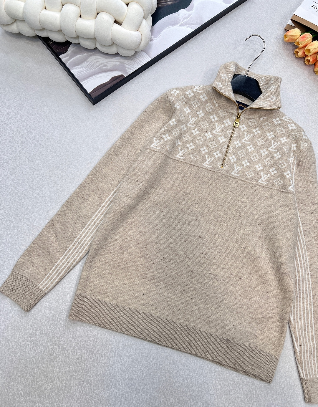 🆕Louis Vuitton 25Fw秋冬新款罗纹羊毛混纺半拉链针织套头衫丨⚠独家yb开发！高版出品！精