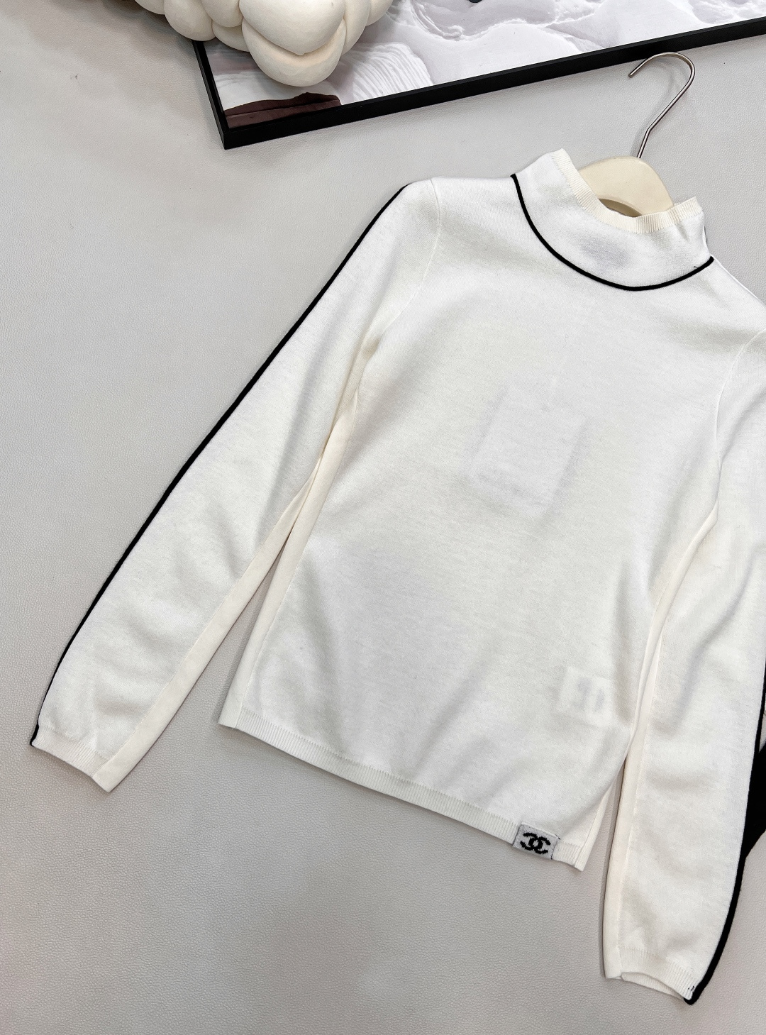 🆕Chanel2025新款小高领针织套头毛衣，25coco滑雪🎿系列#定制YB羊毛纱线织造，质感细腻，穿