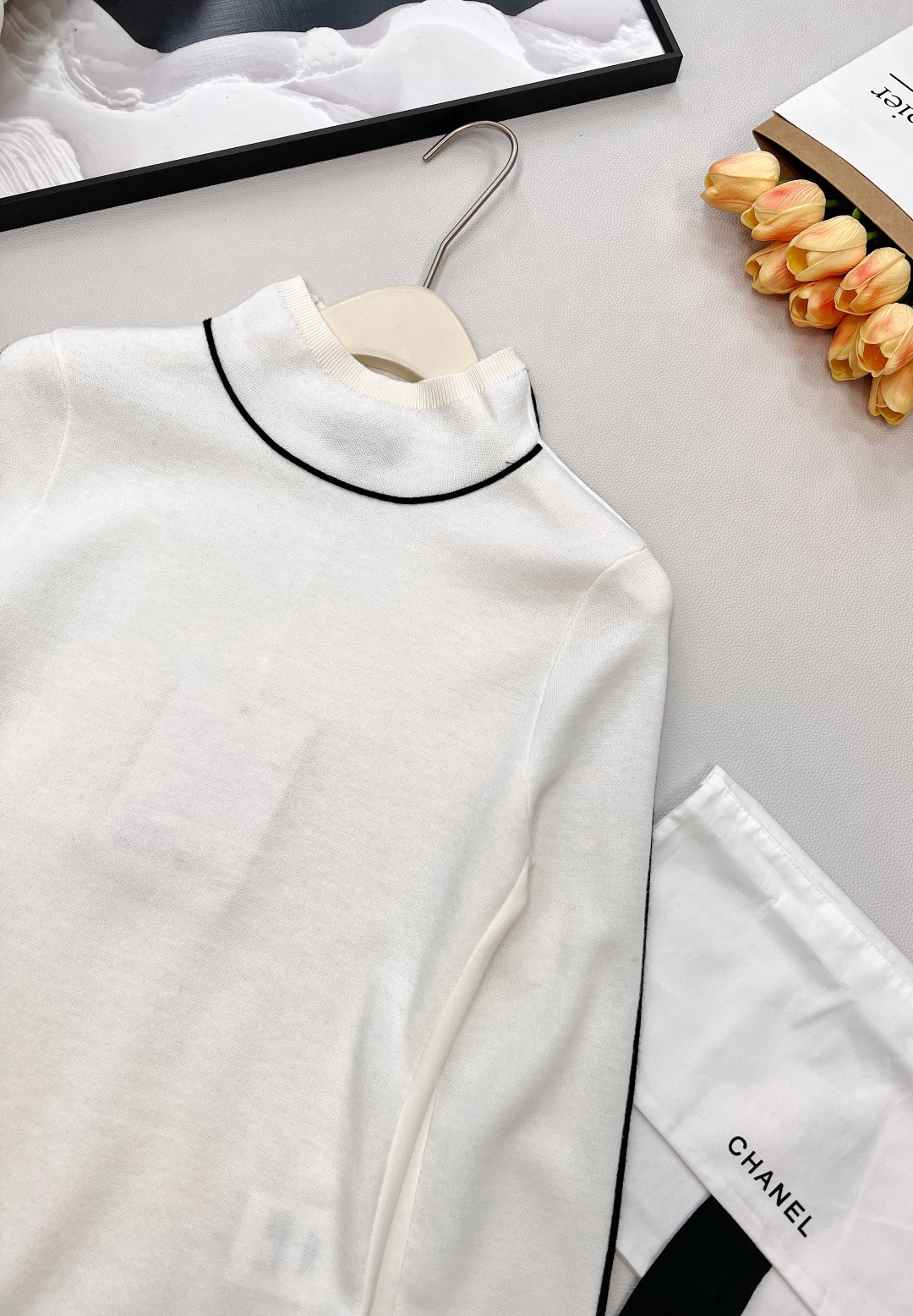 🆕Chanel2025新款小高领针织套头毛衣，25coco滑雪🎿系列#定制YB羊毛纱线织造，质感细腻，穿