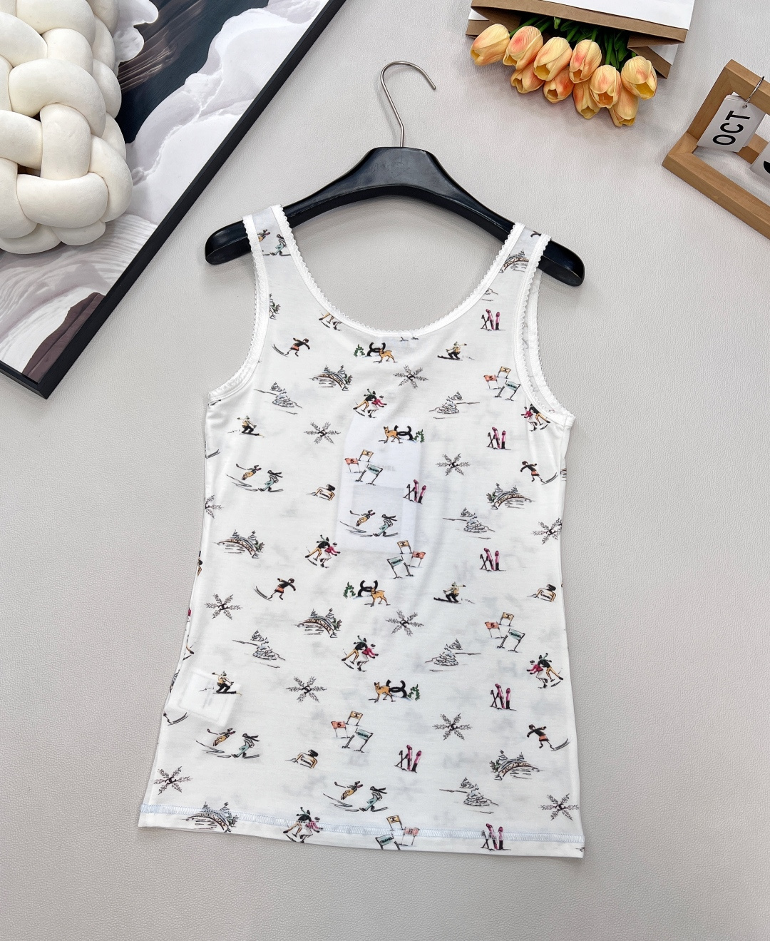 🆕Chanel2025新品圆领印花背心，25coco滑雪🎿系列#定制YB丝绵材质，质感舒适，弹力十足，修