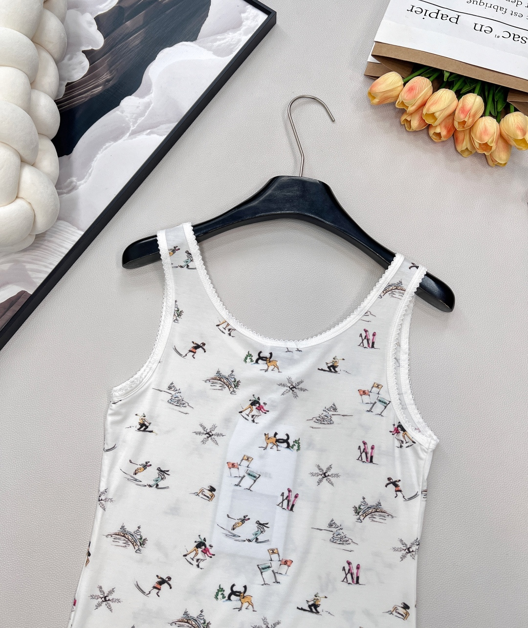 🆕Chanel2025新品圆领印花背心，25coco滑雪🎿系列#定制YB丝绵材质，质感舒适，弹力十足，修