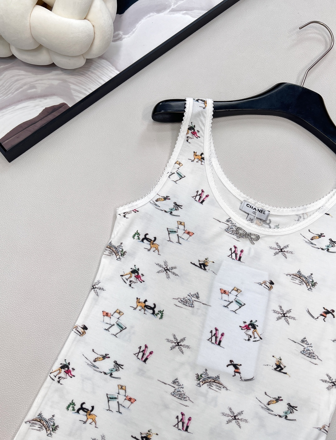 🆕Chanel2025新品圆领印花背心，25coco滑雪🎿系列#定制YB丝绵材质，质感舒适，弹力十足，修