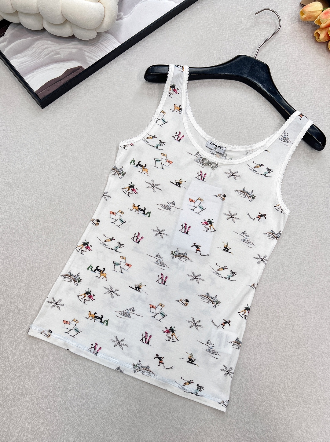 🆕Chanel2025新品圆领印花背心，25coco滑雪🎿系列#定制YB丝绵材质，质感舒适，弹力十足，修
