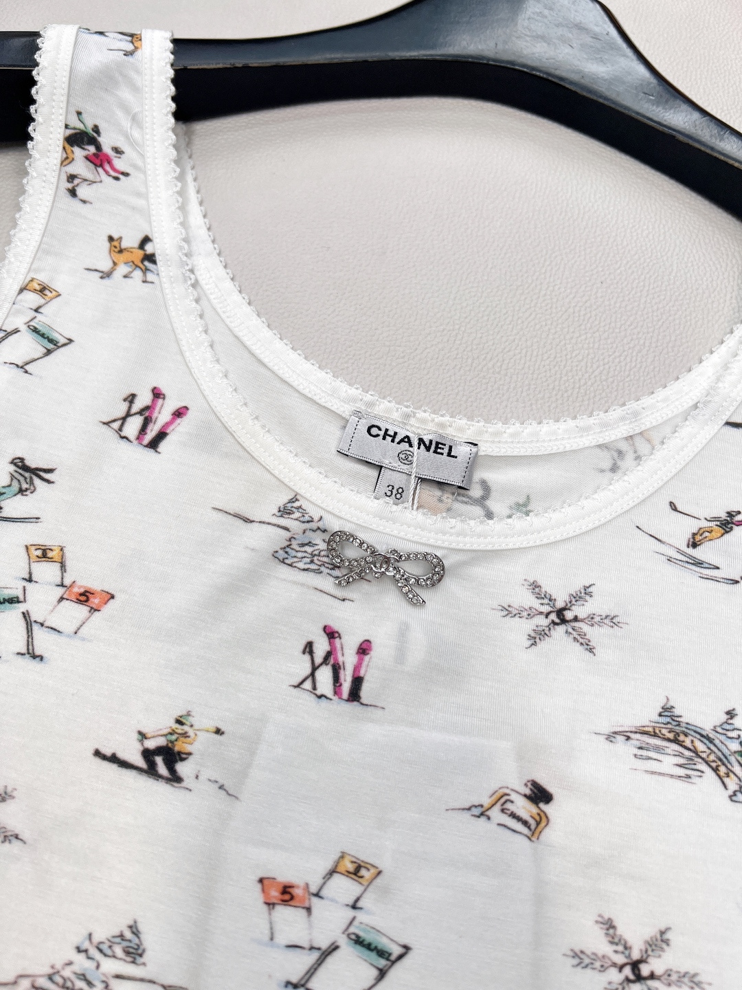 🆕Chanel2025新品圆领印花背心，25coco滑雪🎿系列#定制YB丝绵材质，质感舒适，弹力十足，修