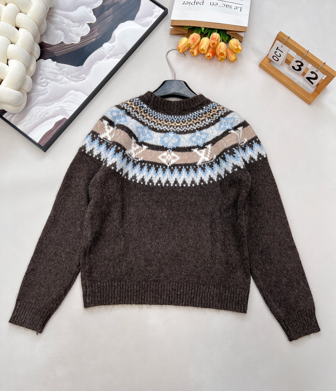 🆕Louis Vuitton 25FW秋冬滑雪系列棕色费尔岛针织毛衣丨⚠独家高版出品！选用羊驼毛混纺针织