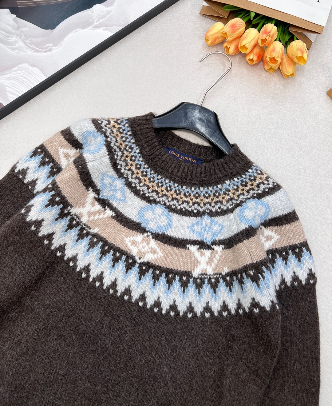 🆕Louis Vuitton 25FW秋冬滑雪系列棕色费尔岛针织毛衣丨⚠独家高版出品！选用羊驼毛混纺针织