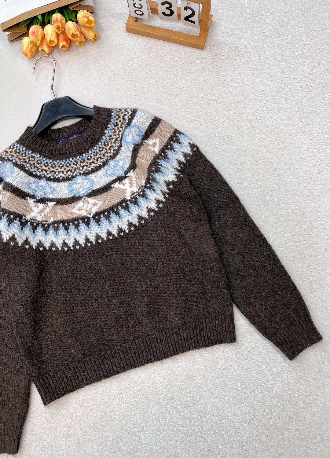 🆕Louis Vuitton 25FW秋冬滑雪系列棕色费尔岛针织毛衣丨⚠独家高版出品！选用羊驼毛混纺针织