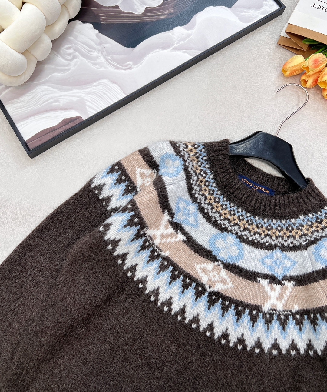 🆕Louis Vuitton 25FW秋冬滑雪系列棕色费尔岛针织毛衣丨⚠独家高版出品！选用羊驼毛混纺针织