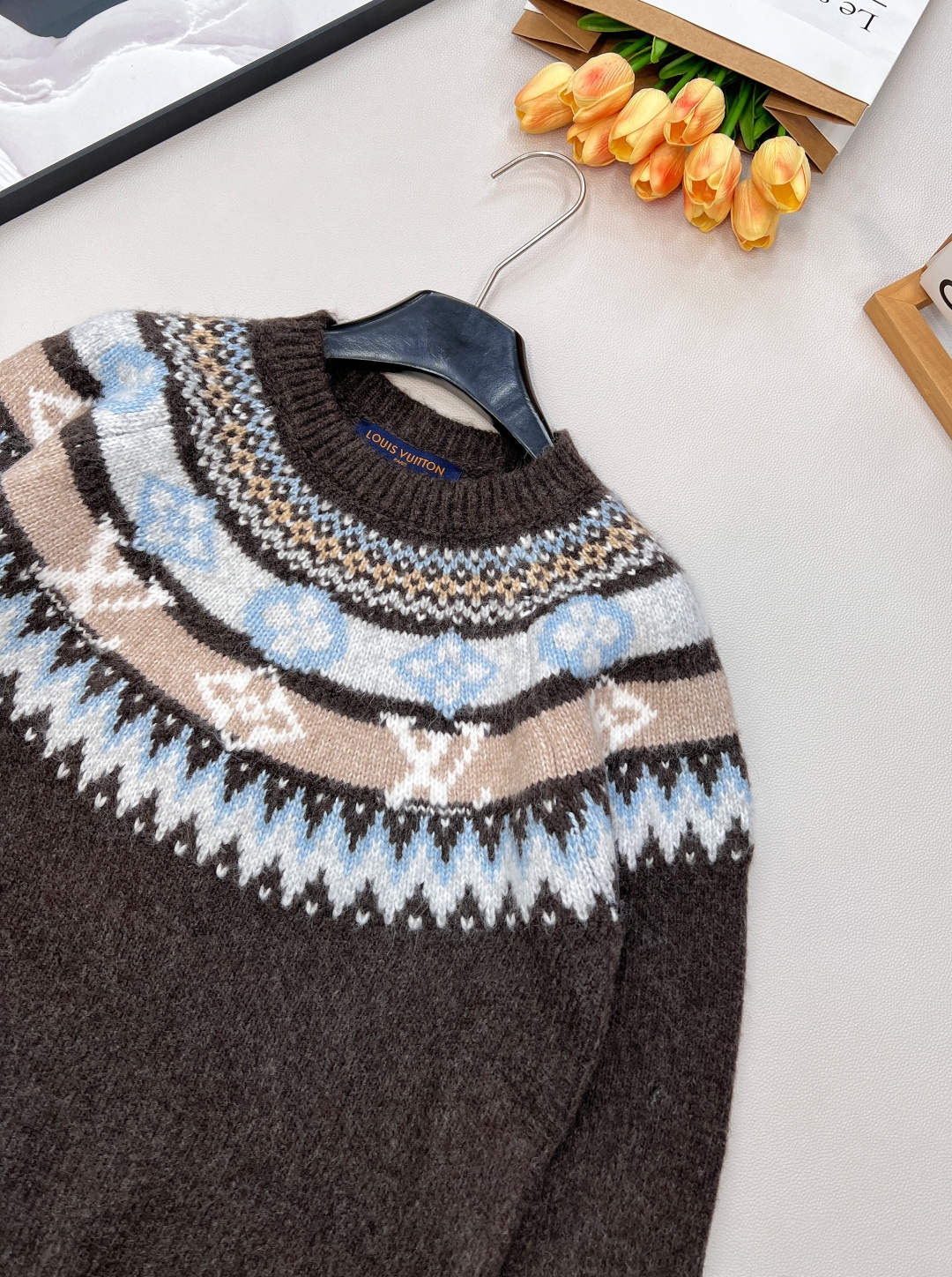 🆕Louis Vuitton 25FW秋冬滑雪系列棕色费尔岛针织毛衣丨⚠独家高版出品！选用羊驼毛混纺针织